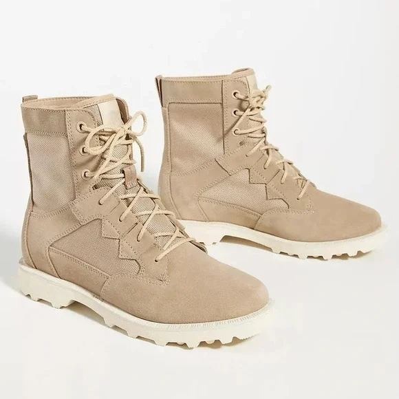 Sorel Shoes - Sorel Kinetic Breakthru Caribou Womens Tan Suede Mesh Boots NL4309-271 Size 7